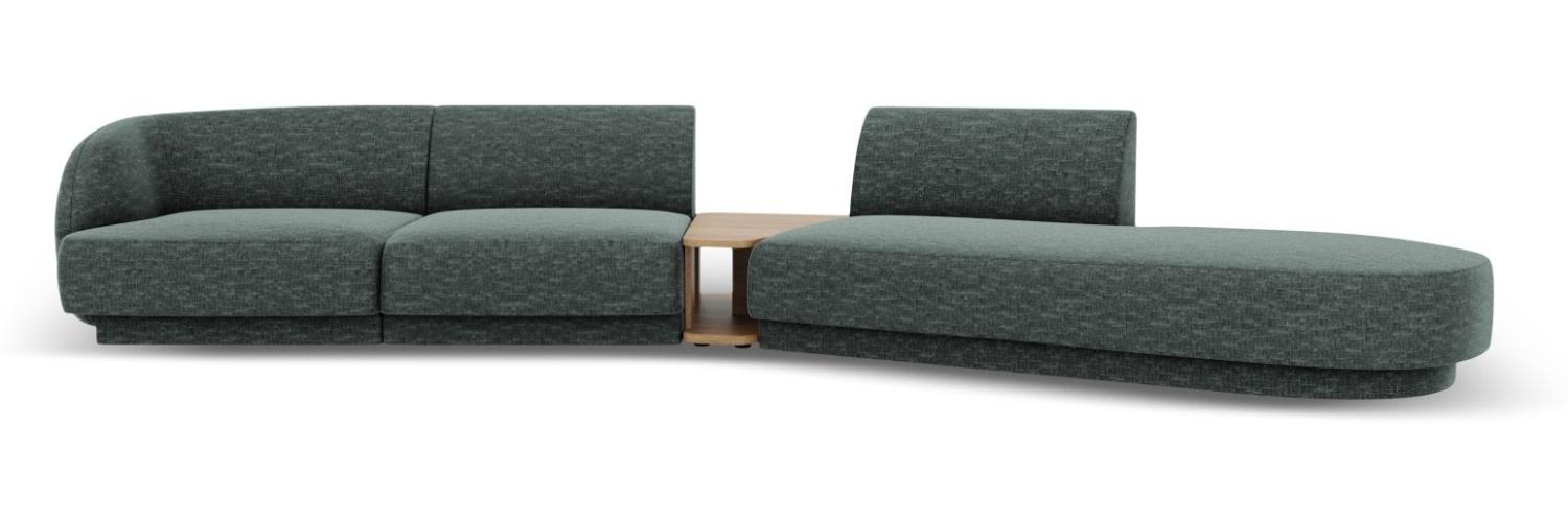 Micadoni Modulares Sofa Miley 4-Sitzer mit 1 Armlehne Rechts Chenille Petrol Bild 1