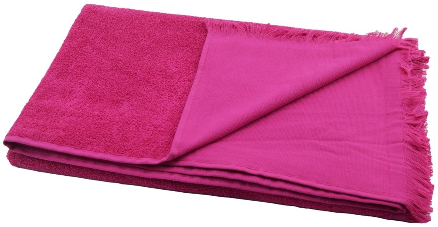 Hamamtuch Frottee magenta mit geraden Fransen ca. 90x180 cm Bild 1