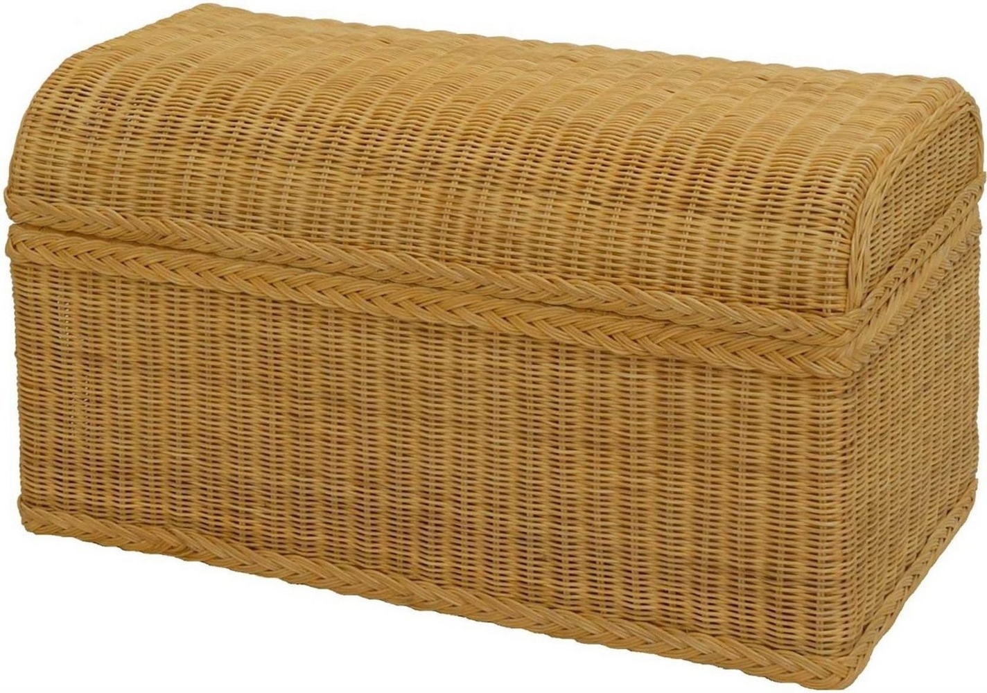 Krines Home Wäschetruhe Truhe / Wäschetruhe aus Rattan mit rundem Deckel Bild 1