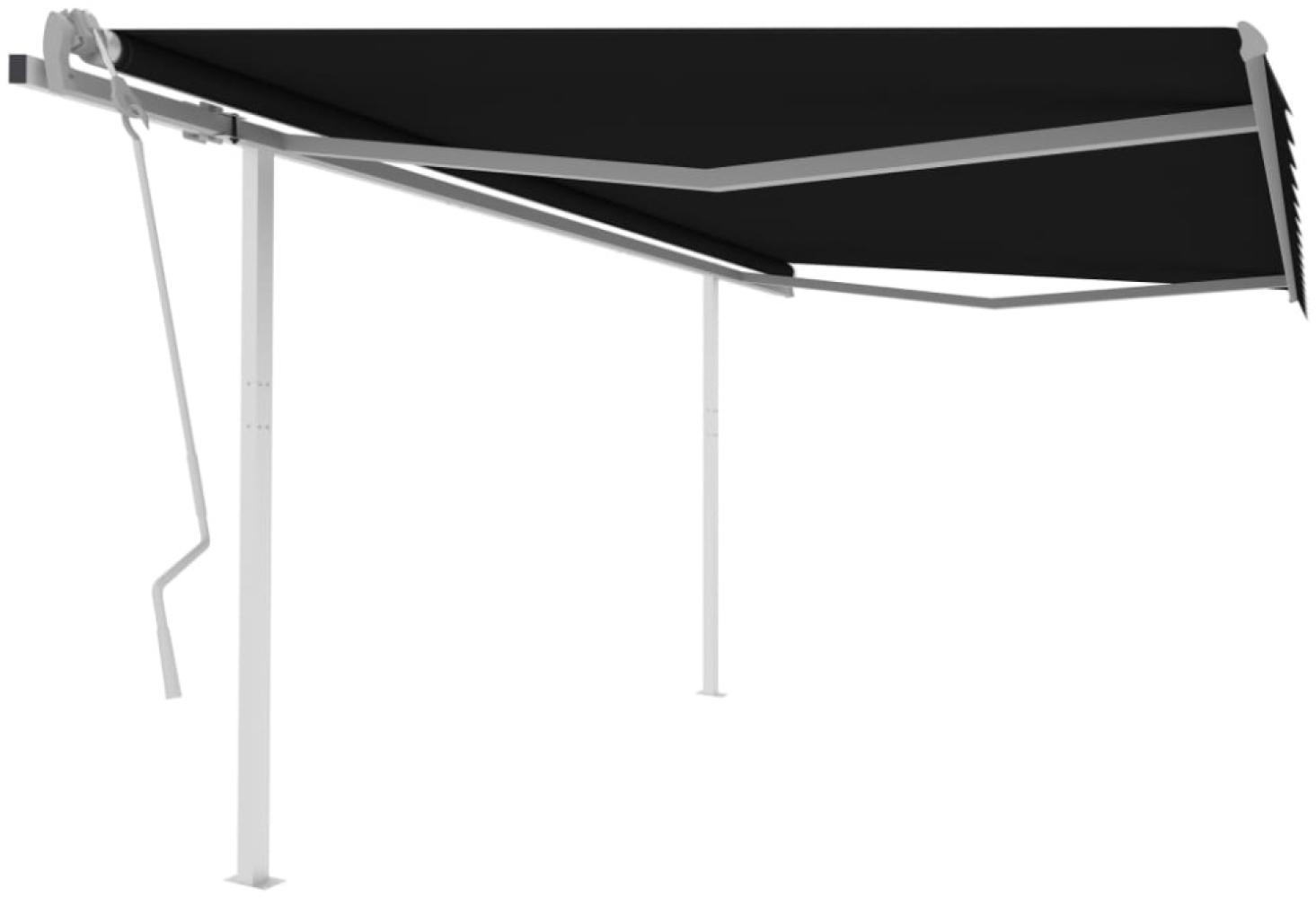 vidaXL Markise Manuell Einziehbar mit Pfosten 4,5x3,5 m Anthrazit 3070039 Bild 1