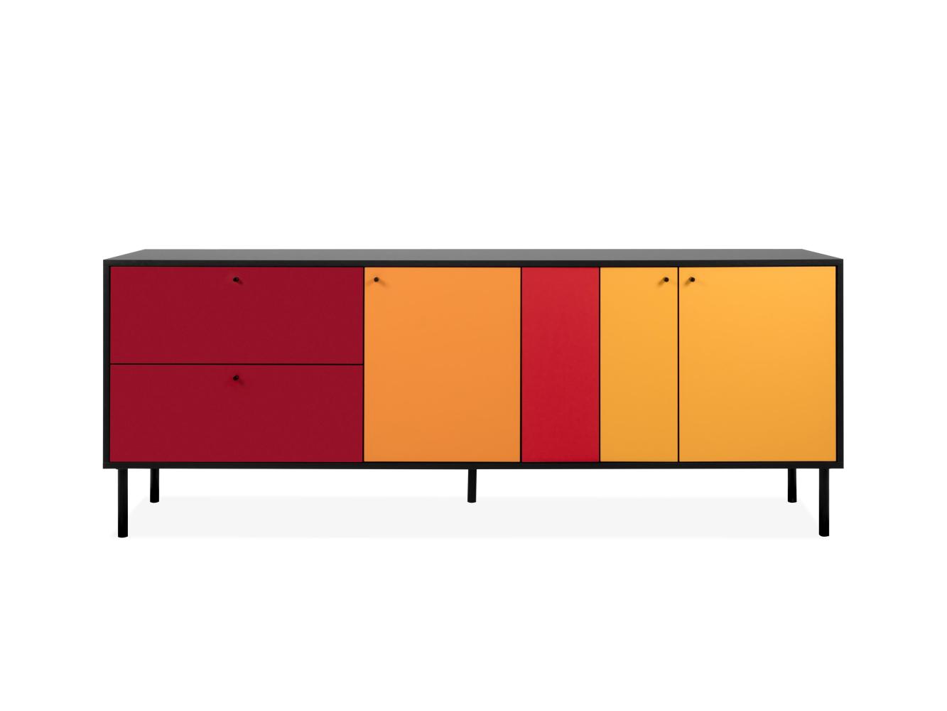 Lowboard >Lafayette< in Schwarz - 184.5x81x40cm (BxHxT) Bild 1