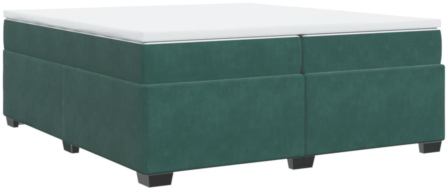 vidaXL Boxspringbett mit Matratze Dunkelgrün 200x200 cm Samt 3285308 Bild 1