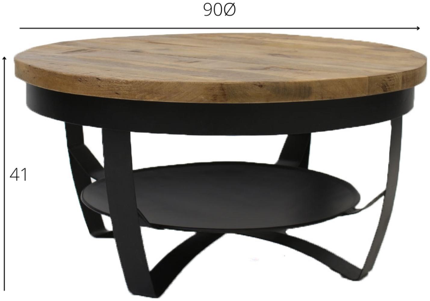 Couchtisch 'Baldo', rund, Industrial, 90 cm Bild 1