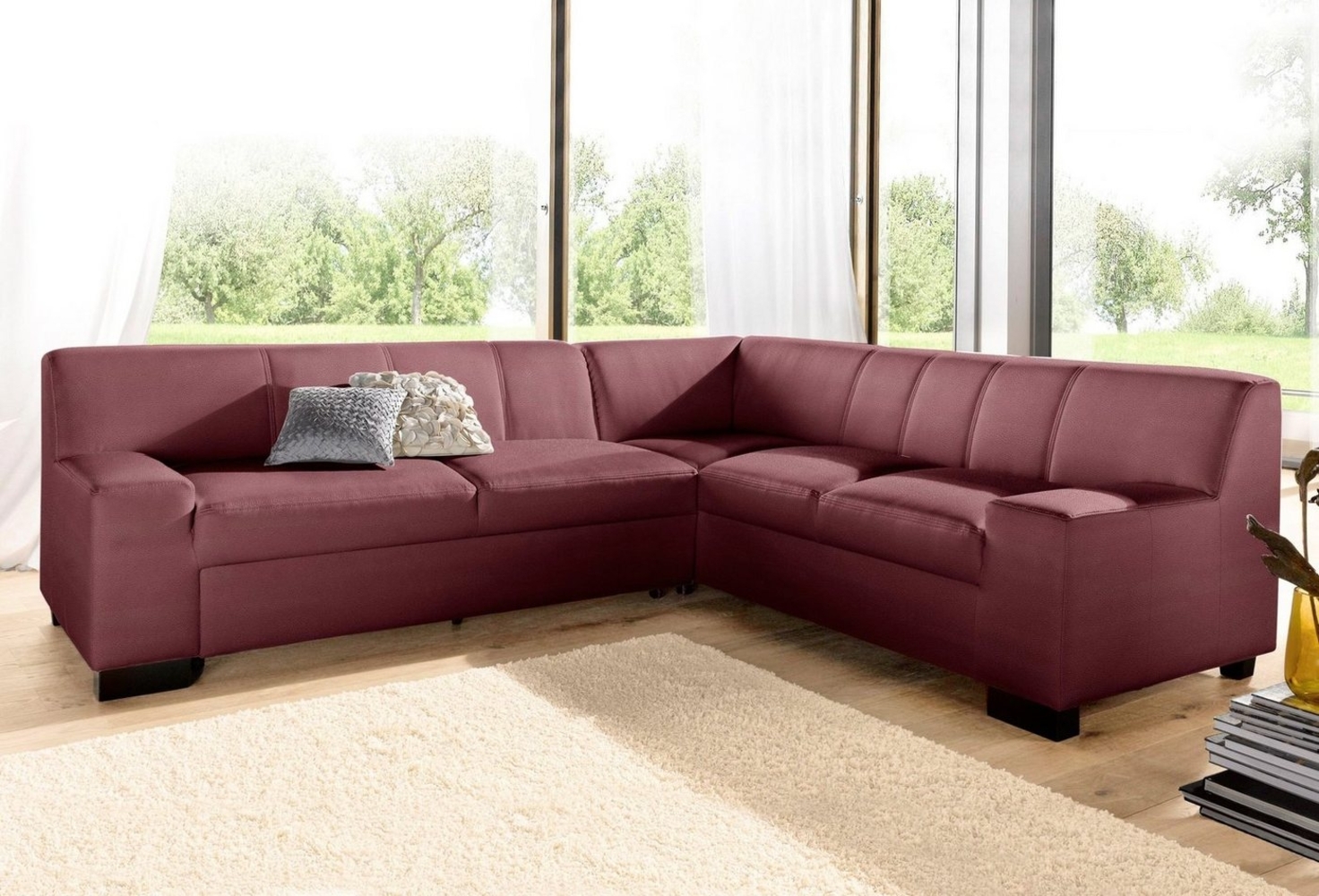 DOMO collection Ecksofa Norma, moderne Armlehnen, zeitlos und elegant, Breite 247cm, L-Form, wahlweise mit Bettfunktion Bild 1