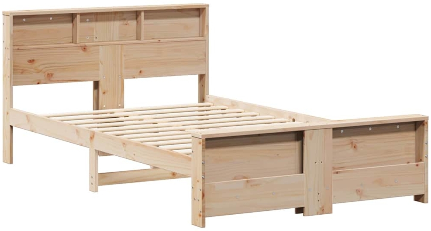 vidaXL Bettrahmen mit Kopfteil Braun 135 x 190 cm Holzwerkstoff 877242 Bild 1