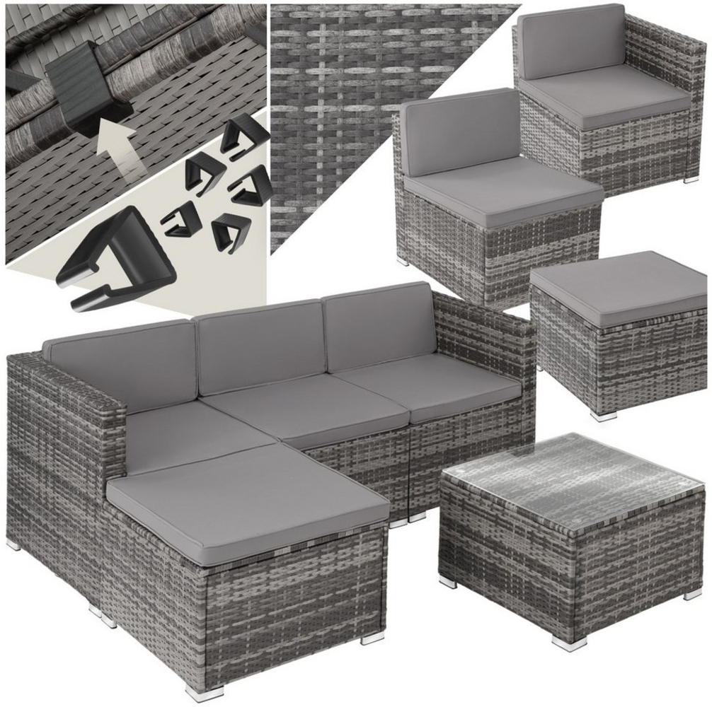 tectake Loungeset Rattan Lounge, (Set, 5-tlg), für 3 bis 4 Personen Bild 1