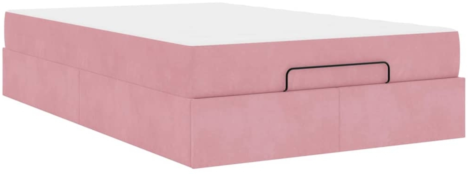 vidaXL Bettgestell mit Matratze mit Speicher Rosa 120 x 190 cm Samt 3399551 Bild 1