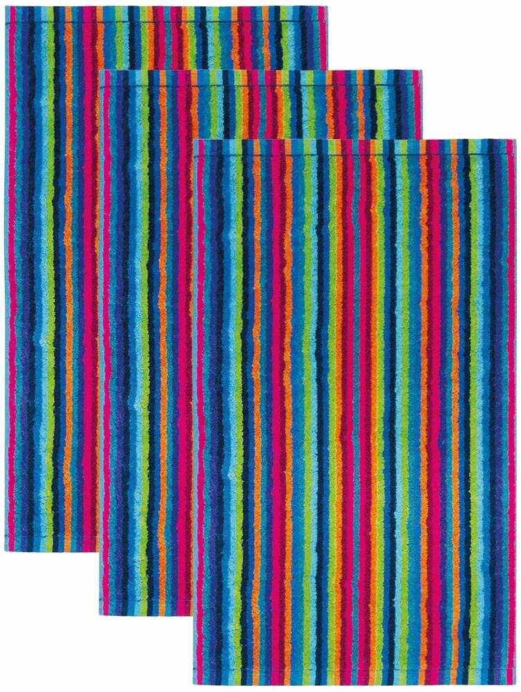 CAWÖ Gästetuch, 3er Pack - C Life Style Stripes, Walkfrottier Multicolor 30x50cm Bild 1