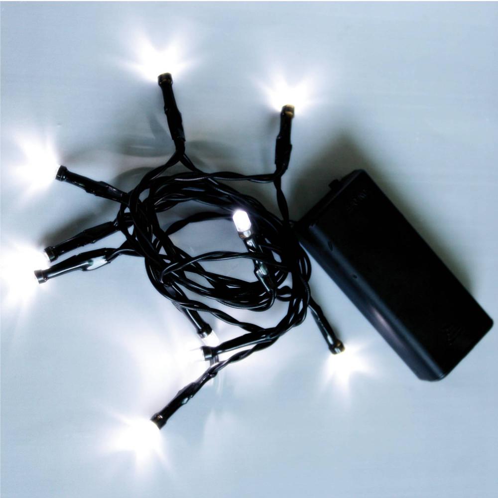 Lichterkette 10er LED Batterie weiß Innen Deko Licht Weihnachtslichterkette Bild 1