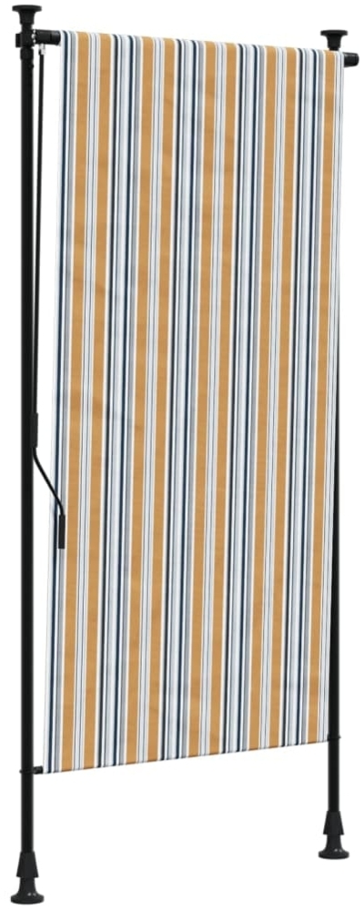 vidaXL Außenrollo Gelb und Weiß 120x270 cm Stoff und Stahl 368773 Bild 1