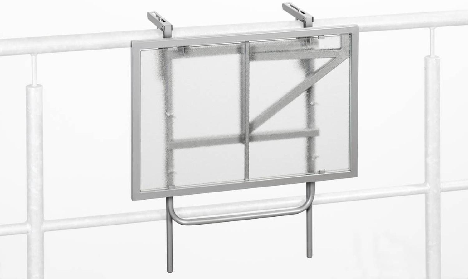 YOURSOL Balkonhängetisch mit Glasplatte, Stahl, Klapptisch höhenverstellbar, Balkontisch klappbar Bild 1