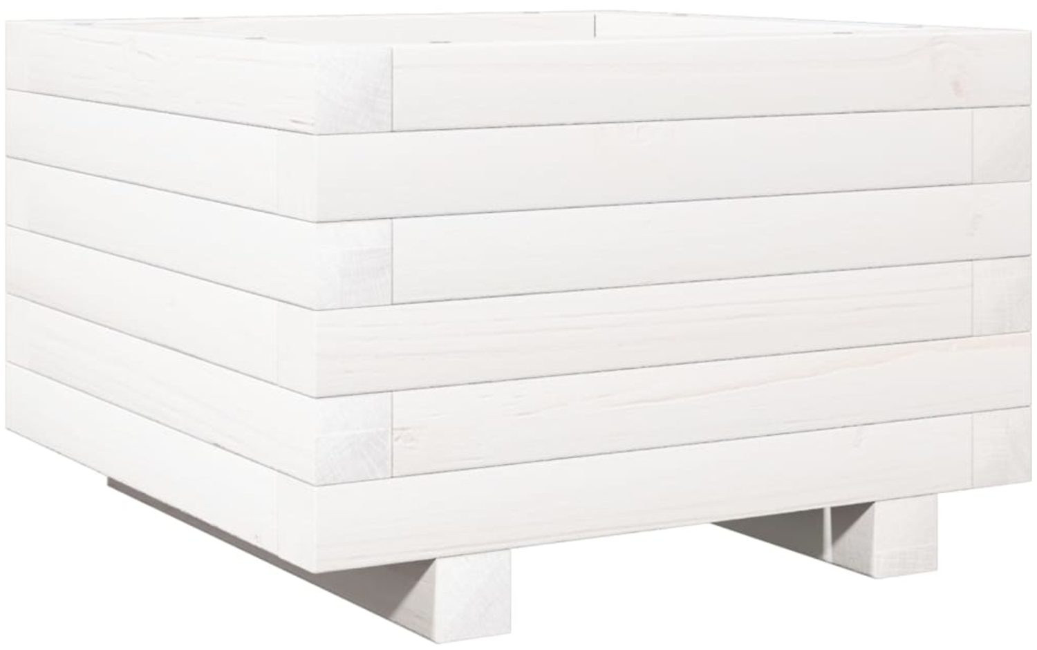 vidaXL Pflanzkübel Weiß 40x40x26,5 cm Massivholz Kiefer 847289 Bild 1