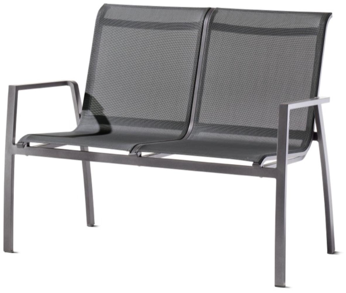 Sieger Malaga 2-Sitzer Sofa mit Polyesterbeschichtung, Aluminium Silbergrau, 65,5 x 92,5 x 115,5 Bild 1