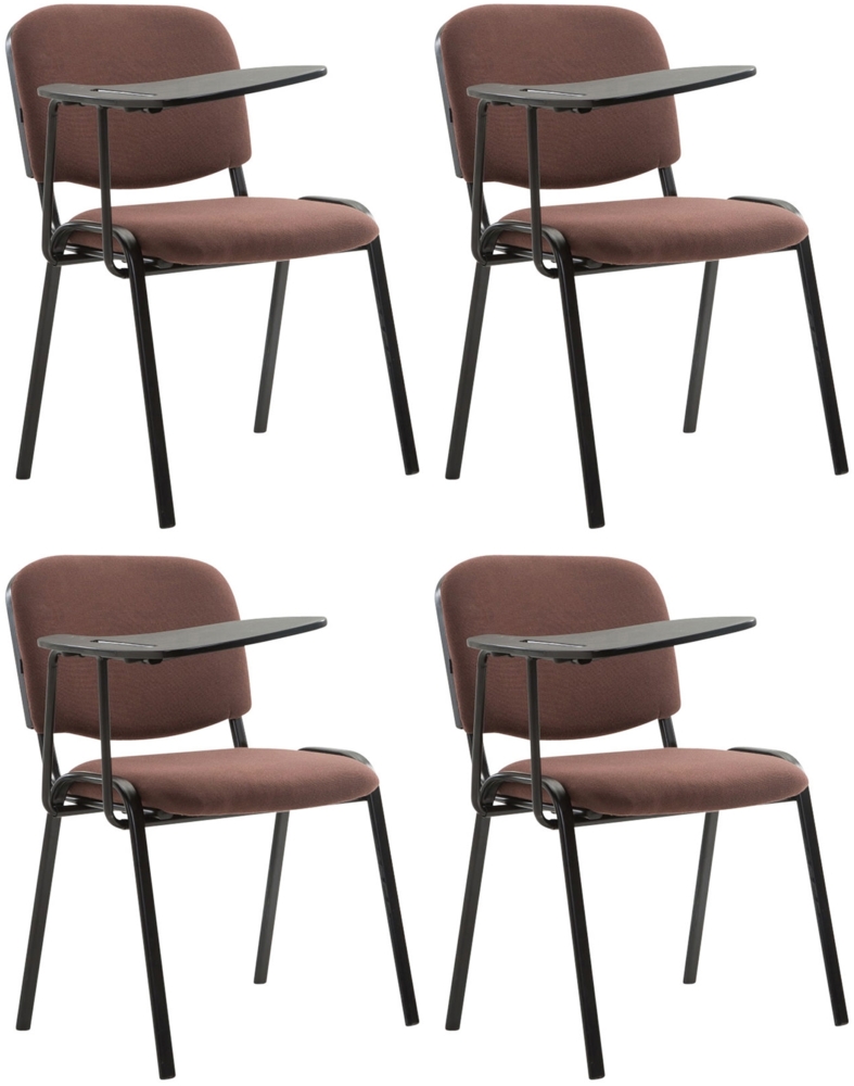 CLP 4er Set Stuhl Ken mit Klapptisch Stoff-Bezug,braun Bild 1