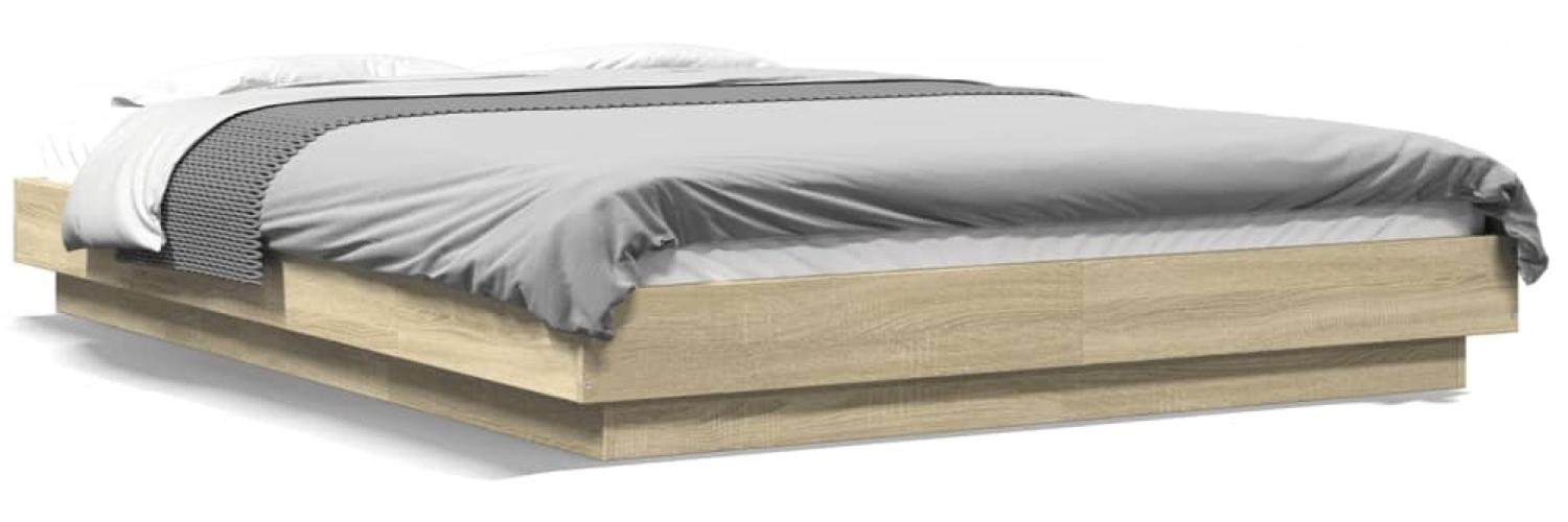 vidaXL Bettgestell mit LED Sonoma-Eiche 120x190 cm Holzwerkstoff 3281142 Bild 1