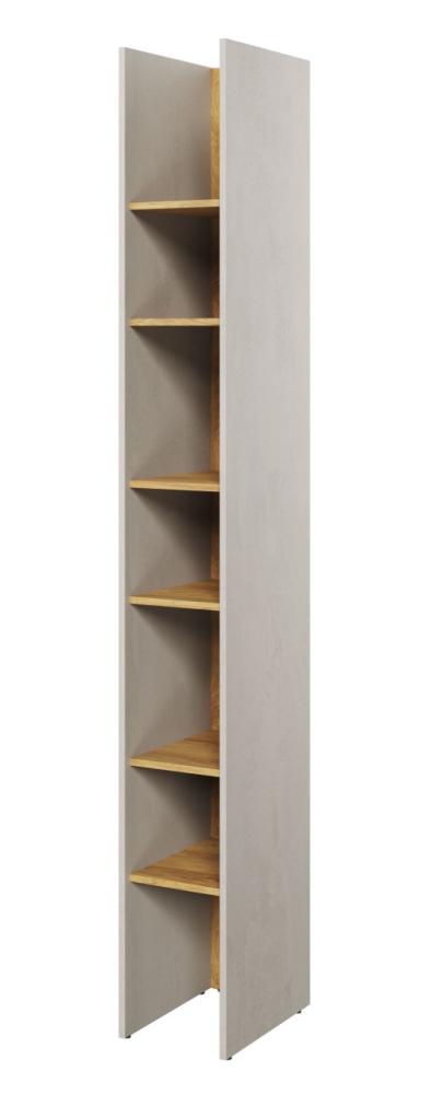 Bücherregal Standregal Teen Flex 27x40x218cm betonfarben Hickory Natur Bild 1