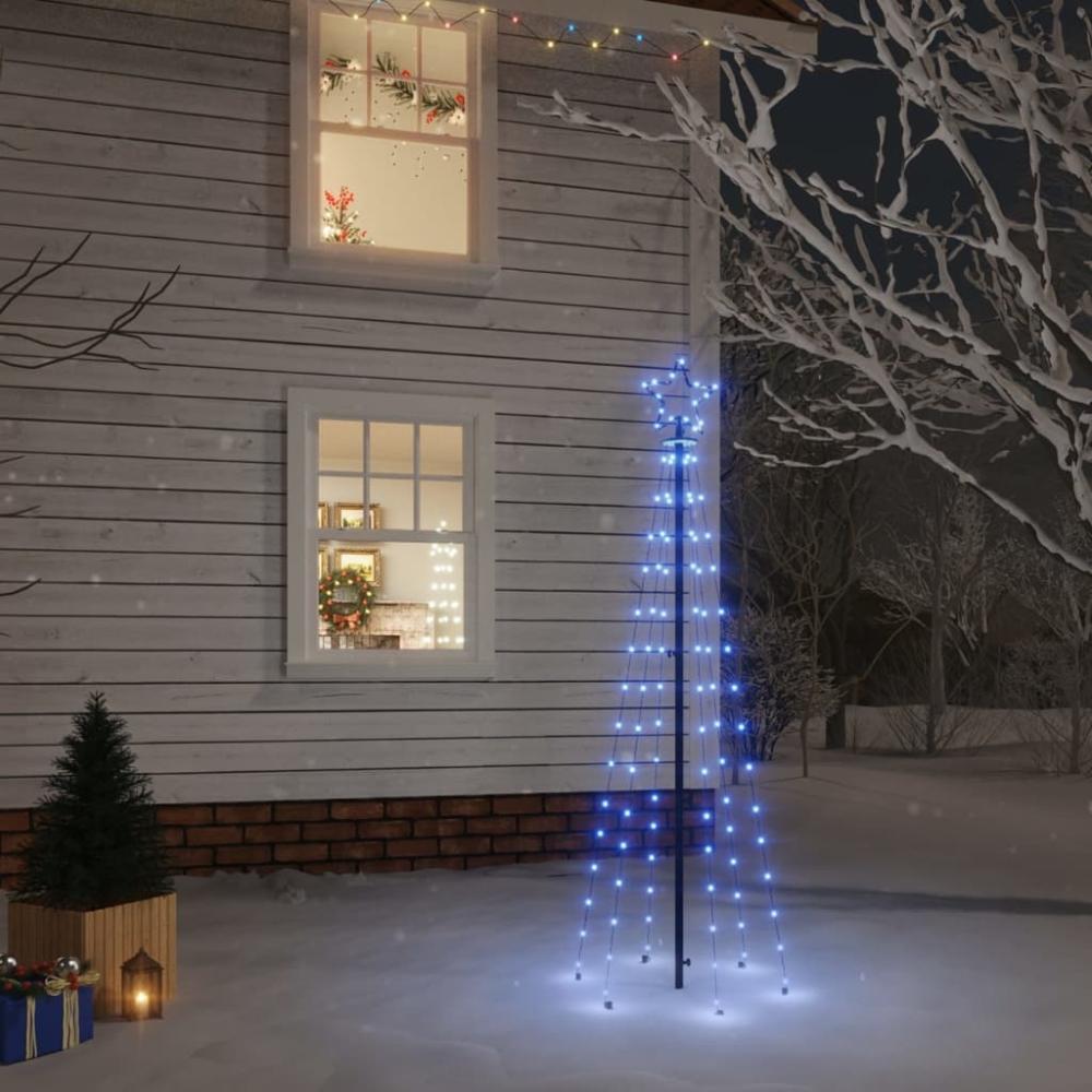 vidaXL LED-Weihnachtsbaum mit Erdnägeln Blau 108 LEDs 180 cm 343553 Bild 1