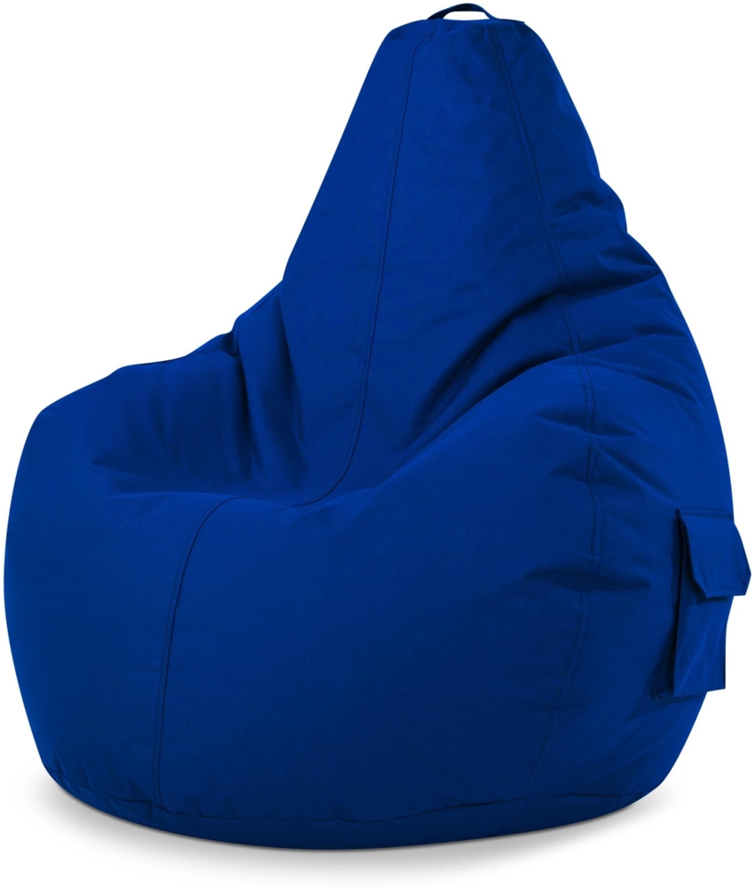 Green Bean© Sitzsack mit Rückenlehne "Cozy" 80 x 70 x 90 cm - Gaming Chair mit 230L Füllung - Bean Bag Lounge Chair Sitzhocker Blau Bild 1