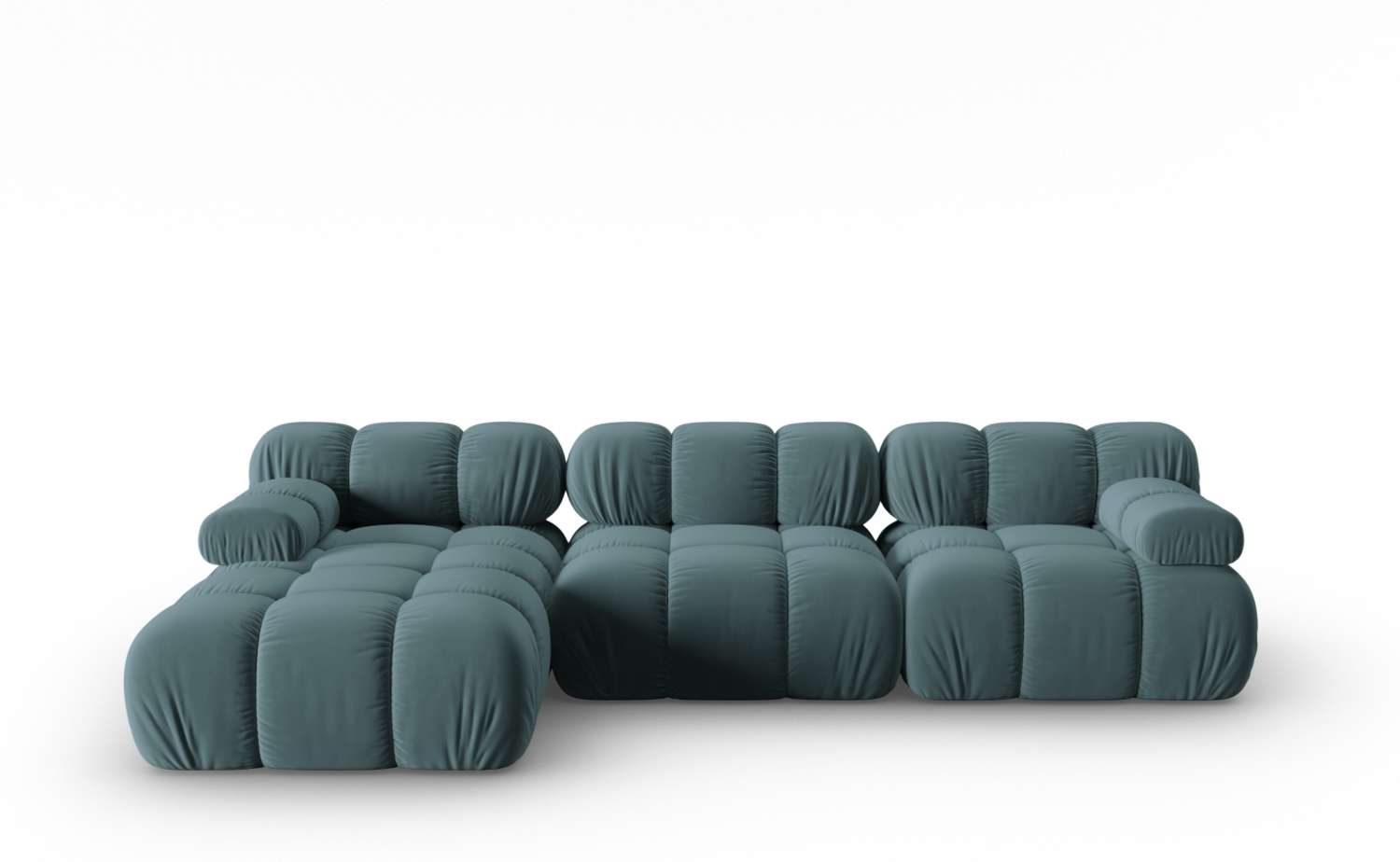 Micadoni Modulares Ecksofa Bellis 4-Sitzer Links Samt Bluvel Türkis Bild 1