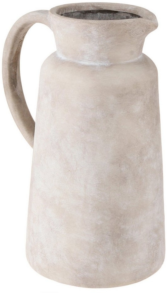 Viana Übertopf Deko Krug Keramik Beige Ø16cm H29cm Vase Henkelkanne Bild 1