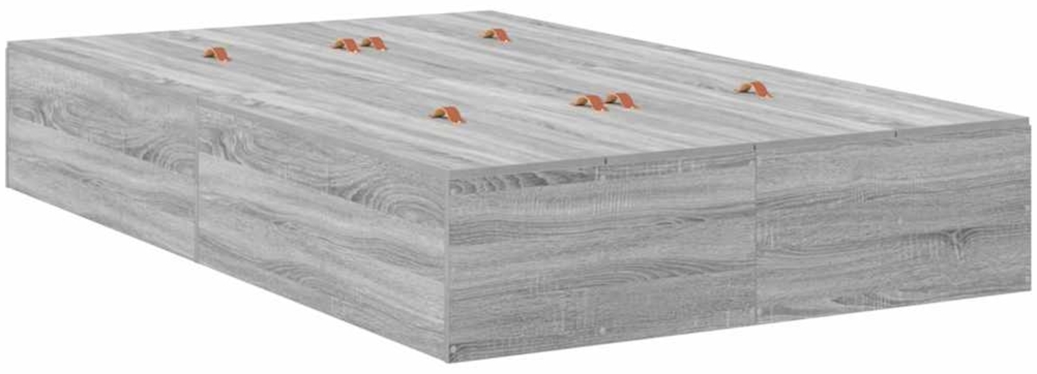 vidaXL Aufbewahrungsbettgestell Graues Sonoma 120 x 190 cm 3335426 Bild 1