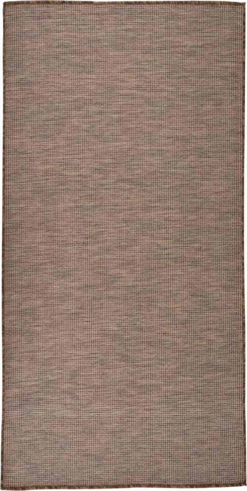 vidaXL Outdoor-Teppich Flachgewebe 100x200 cm Braun 340787 Bild 1