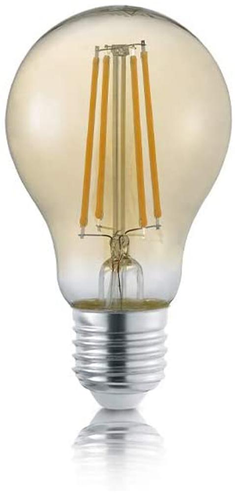 E27 Filament LED, 4 Watt, 470 Lumen, 3000 K warmweiß, Ø6cm- nicht dimmbar, amber Bild 1