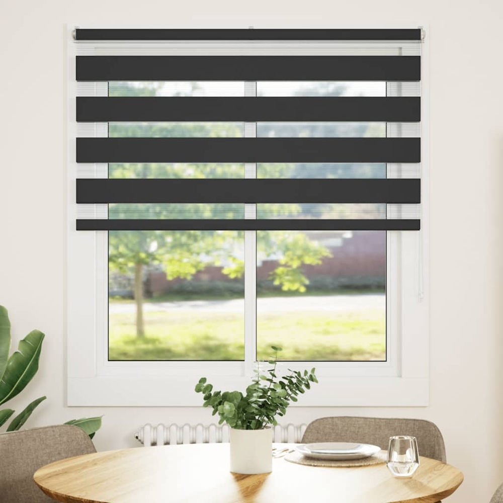vidaXL Zebrarollo Schwarz 120x150 cm Stoffbreite 115,9 cm Polyester 4014239 Bild 1