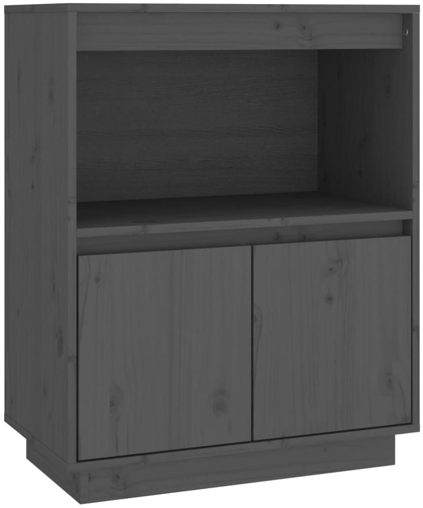 Sideboard Grau 60 x 34 x 75 cm Massivholz Kiefer [813522] Bild 1