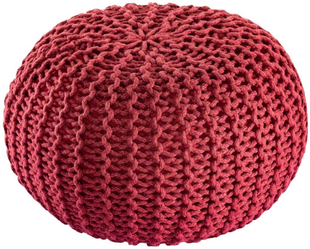 Pouf outdoor ø55cm Sitzpouf Terrasse Pool Garten rostbraun - ruby wine Bild 1