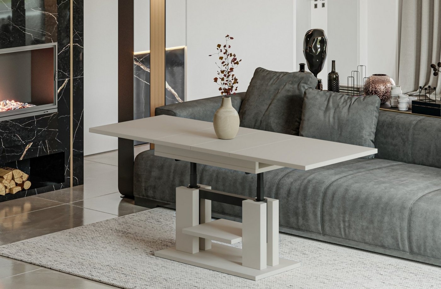 Endo-Moebel Couchtisch Endo Couchtisch Iso 110 / 170 höhenverstellbar erweiterbar Farbauswahl Bild 1