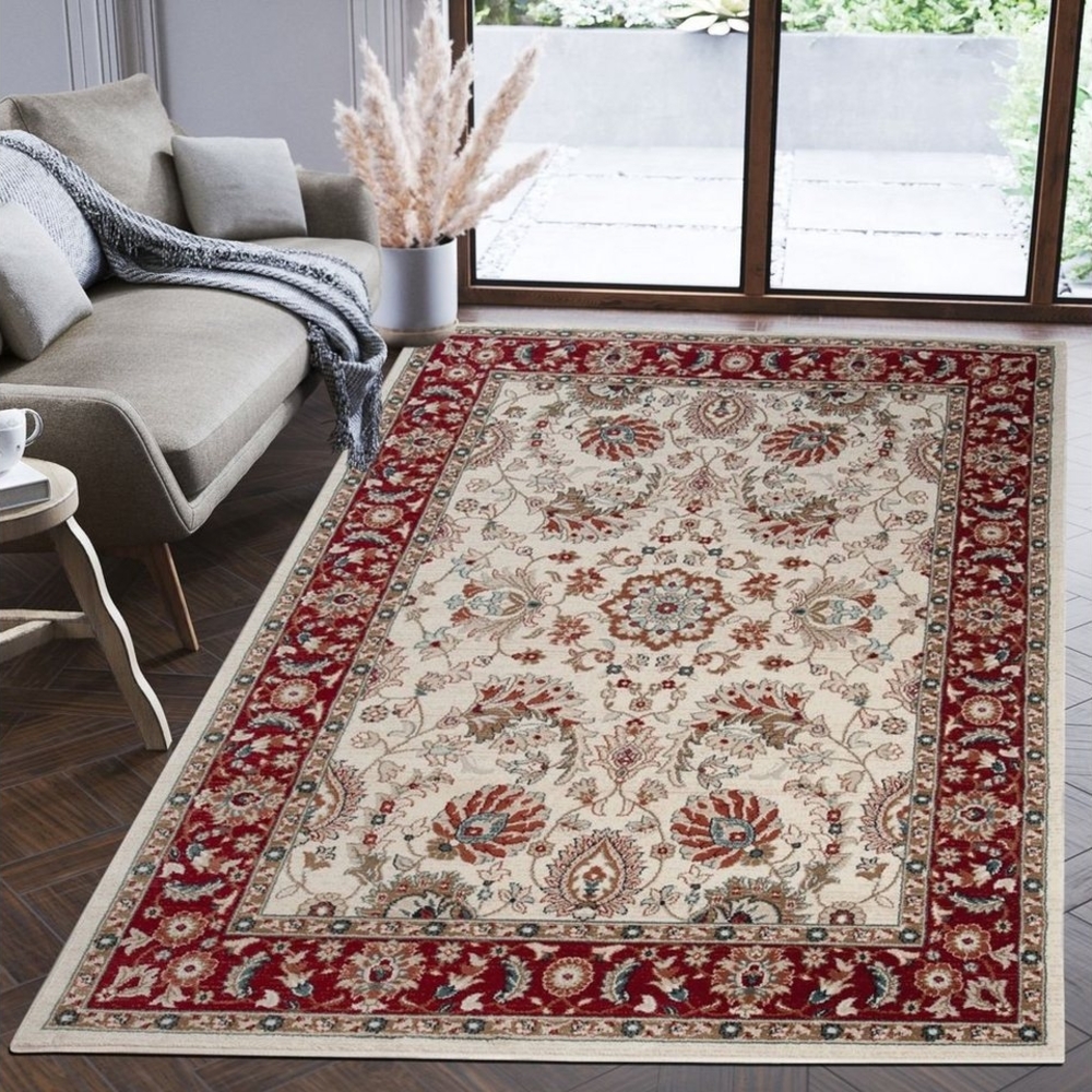 Mazovia Orientteppich Oriente Teppich - Traditioneller Teppich Orient Rot Creme, 60 x 100 cm, Geeignet für Fußbodenheizung, Pflegeleicht, Wohnzimmerteppich Bild 1