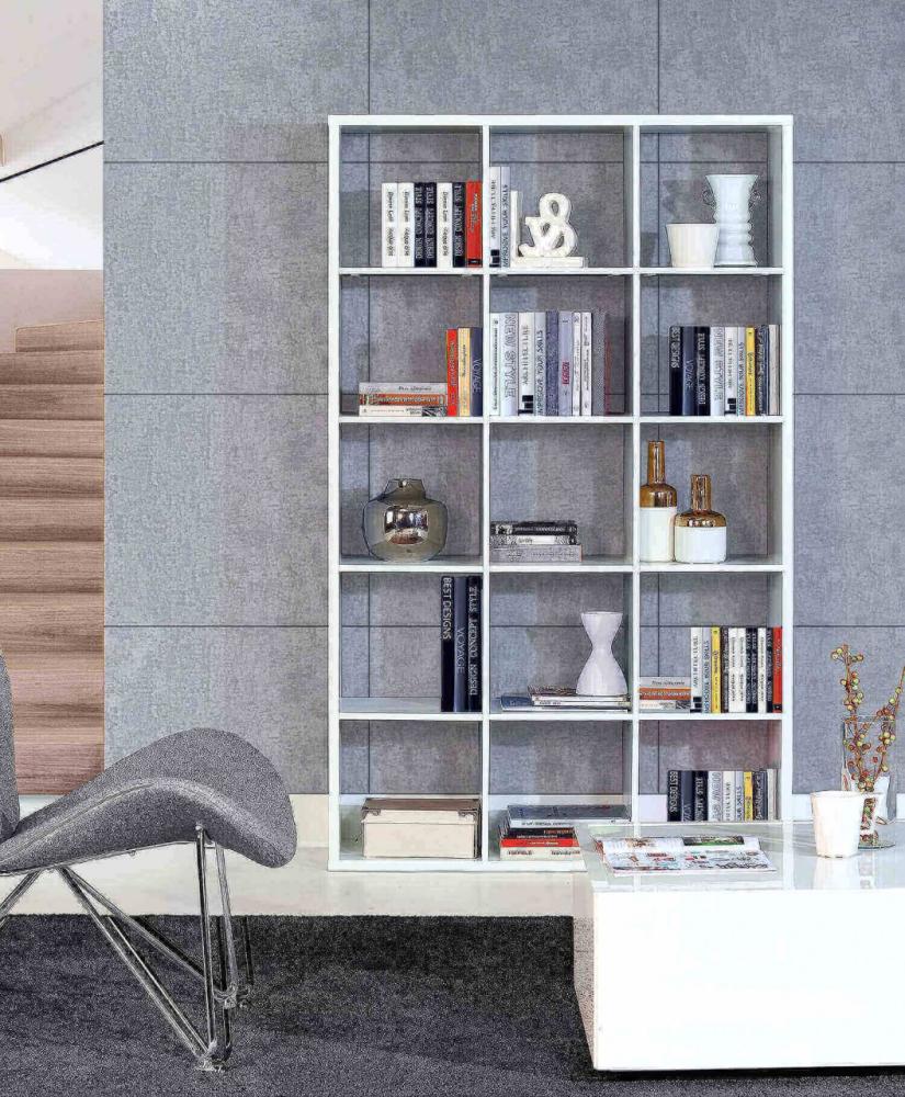 Standregal Bücherregal Raumteiler 107 x 32 x 176 cm weiß Bild 1