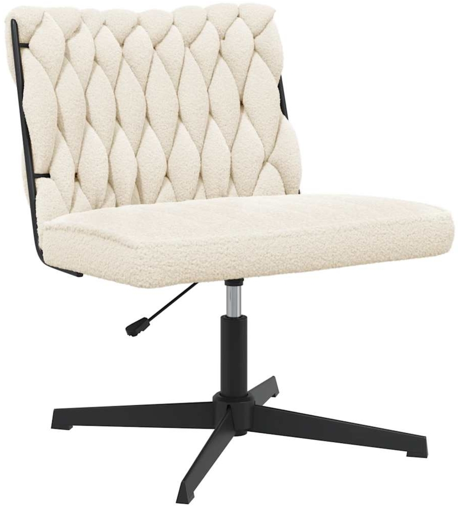 vidaXL Bürodrehstuhl Cremefarben Gelockter wollähnlicher Stoff 4105396 Bild 1