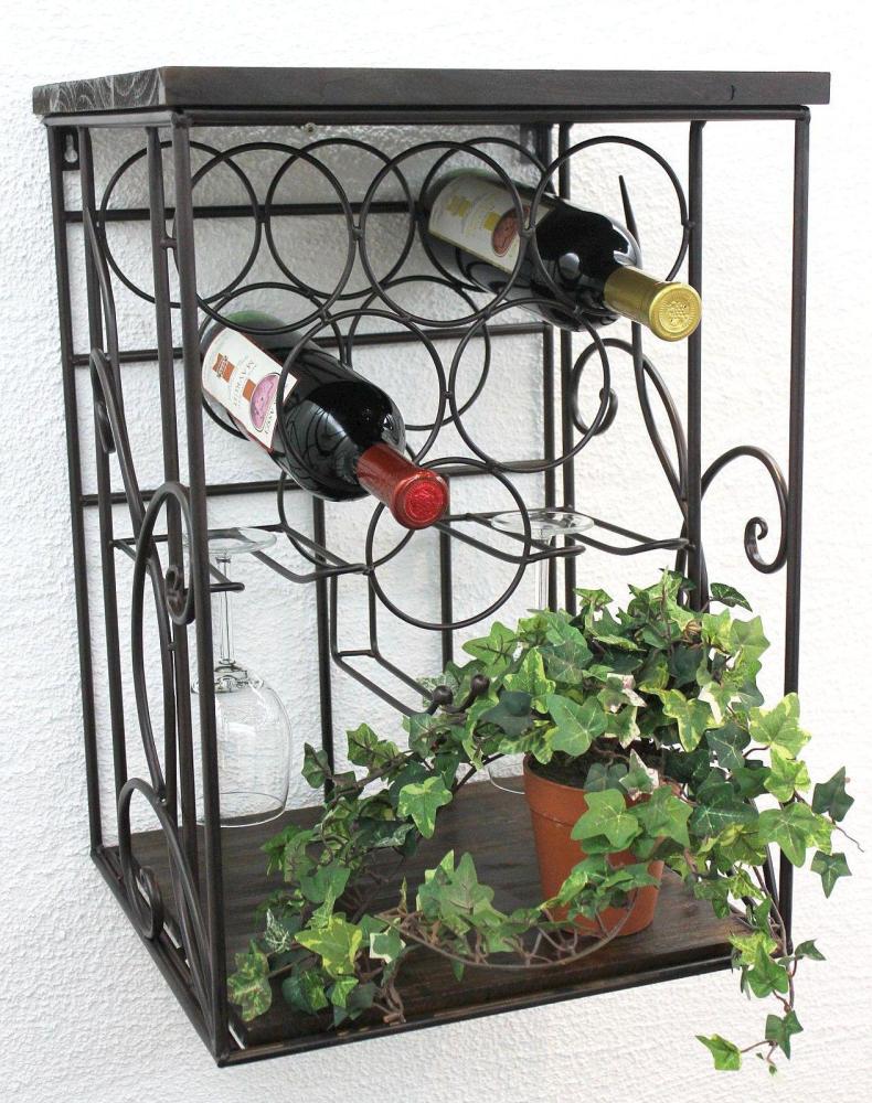 Weinregal Wandregal HX12981 Flaschenständer 53 cm Flaschenhalter Regal Bild 1