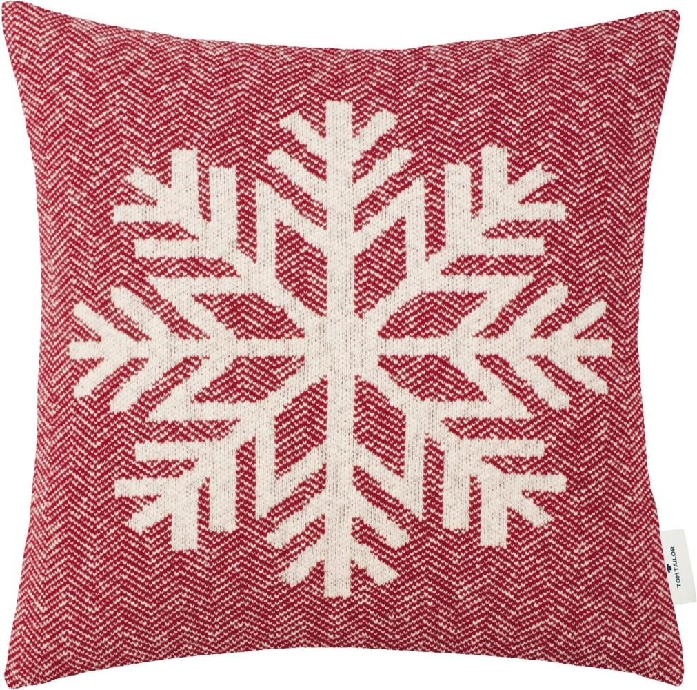 Tom Tailor Zierkissenhülle Winter Snowflake rot 45x45cm Bild 1