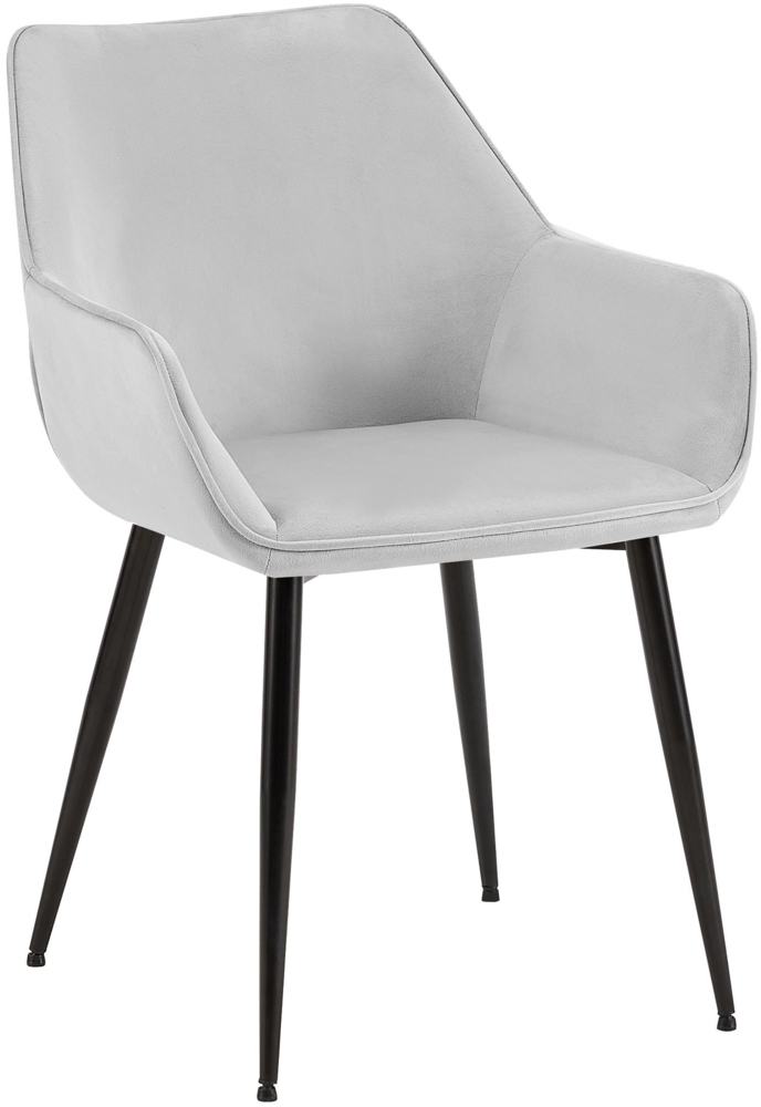 Esszimmerstuhl HORID - Samt Hellgrau 52x63x82 cm | Essstühle Esszimmerstühle Küchenstühle Wohnzimmerstühle Bild 1