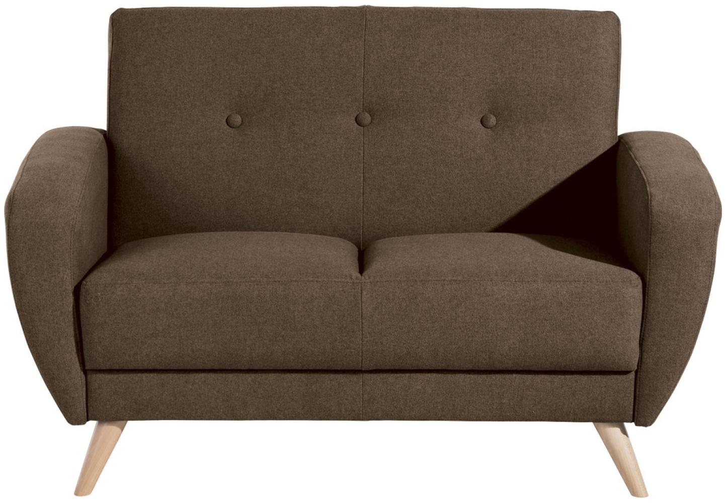 Jerry Sofa 2-Sitzer Samtvelours (Fleckenschutz vorbehandelt) Braun Buche Bild 1