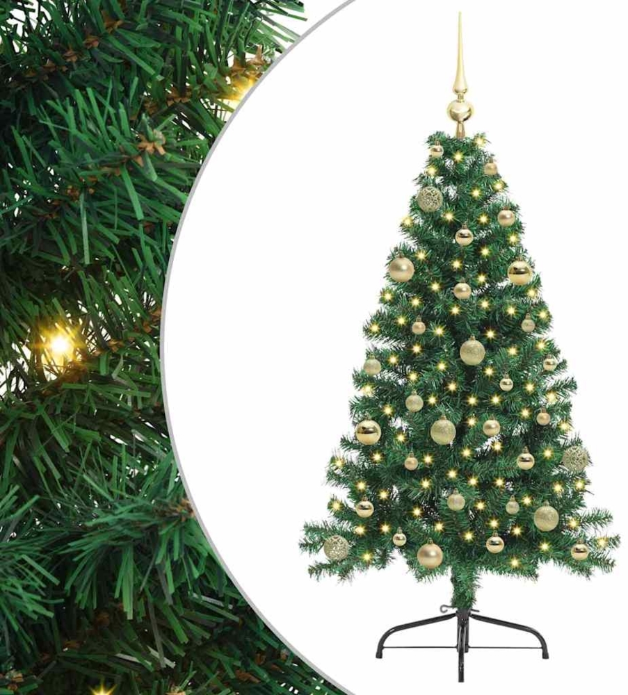 vidaXL Künstlicher vorbeleuchteter Weihnachtsbaum Grün 150 cm PVC 3397002 Bild 1