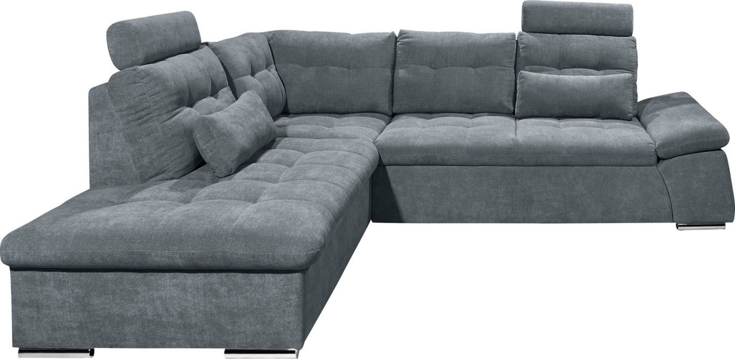 ED EXCITING DESIGN Ecksofa Nalo L-Form, mit Bettfunktion, Bettkasten, Kopfstützen, Nierenkissen etc. Bild 1