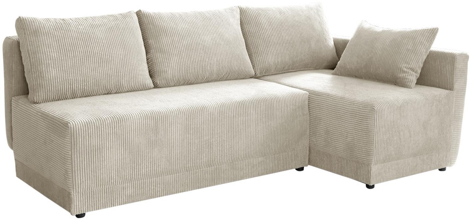 Ecksofa 'Zeles' Cord beige Rechts Bild 1