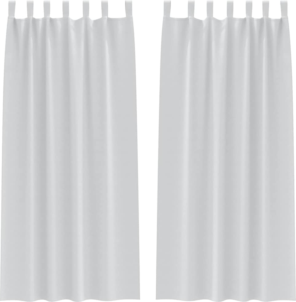 vidaXL Verdunkelungs-Vorhänge mit Ringen 2 pcs Helles Grau 4107571 Bild 1