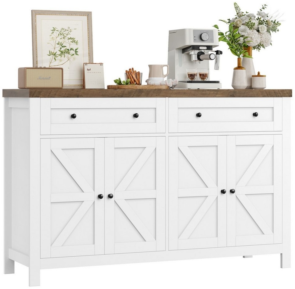 HOMECHO Sideboard, Küchenschrank mit Arbeitsplatte, 2 Schubladen und 4 Türen Bild 1