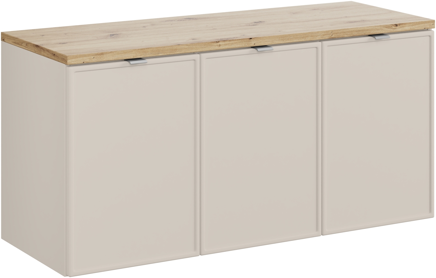 Badmöbel-Set 120 cm mit Tischplatte (46x120cm), Kaschmir matt,Eiche Artisan Bild 1