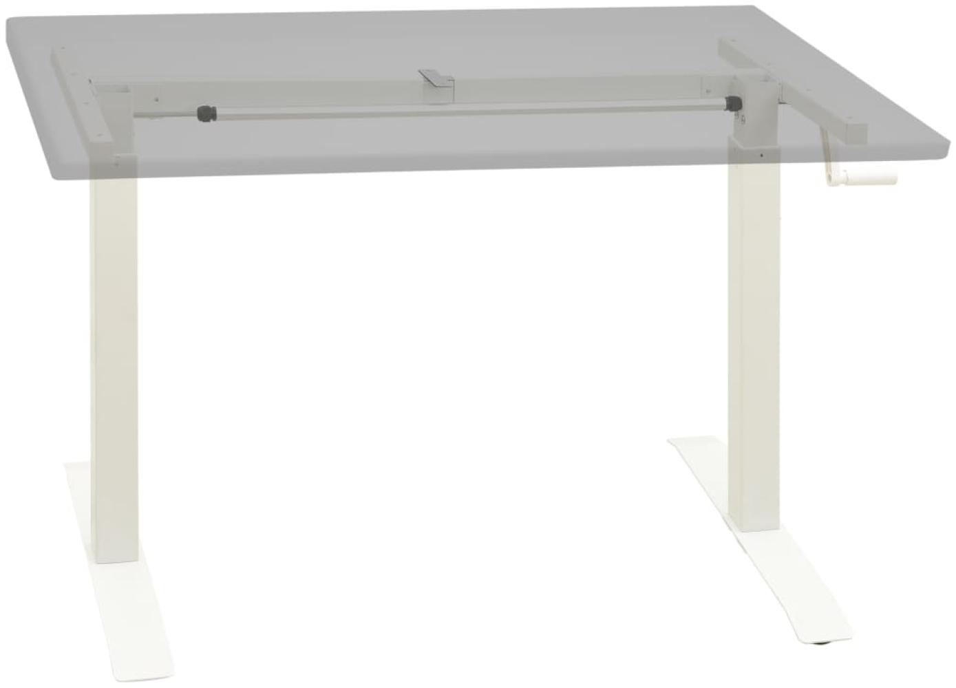 vidaXL Schreibtisch-Gestell Manuell Höhenverstellbar Handkurbel Weiß 321718 Bild 1