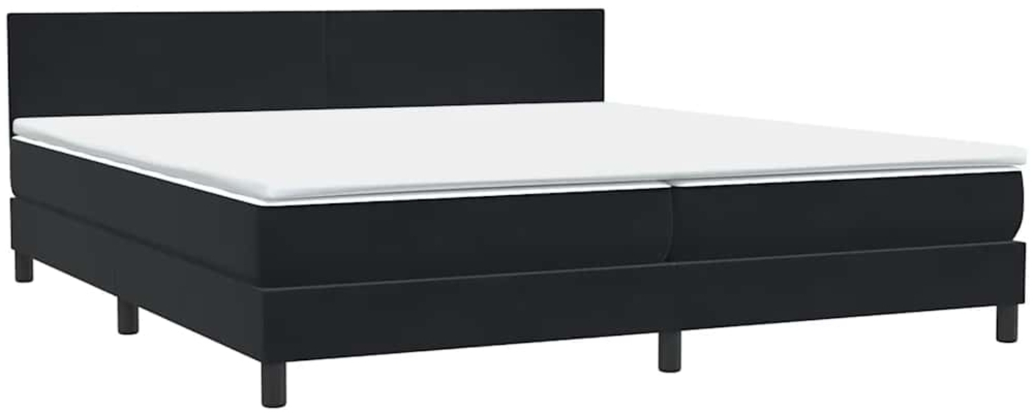 vidaXL Boxspringbett mit Matratze Schwarz 180x210 cm Samt 3316031 Bild 1