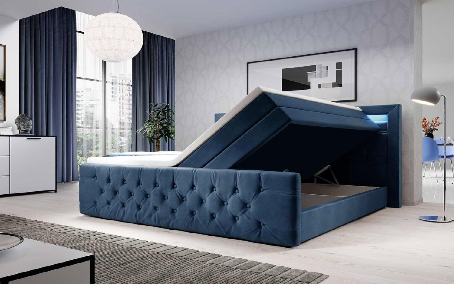 Boxspringbett Gloria 140x200 H3 Blau Bild 1