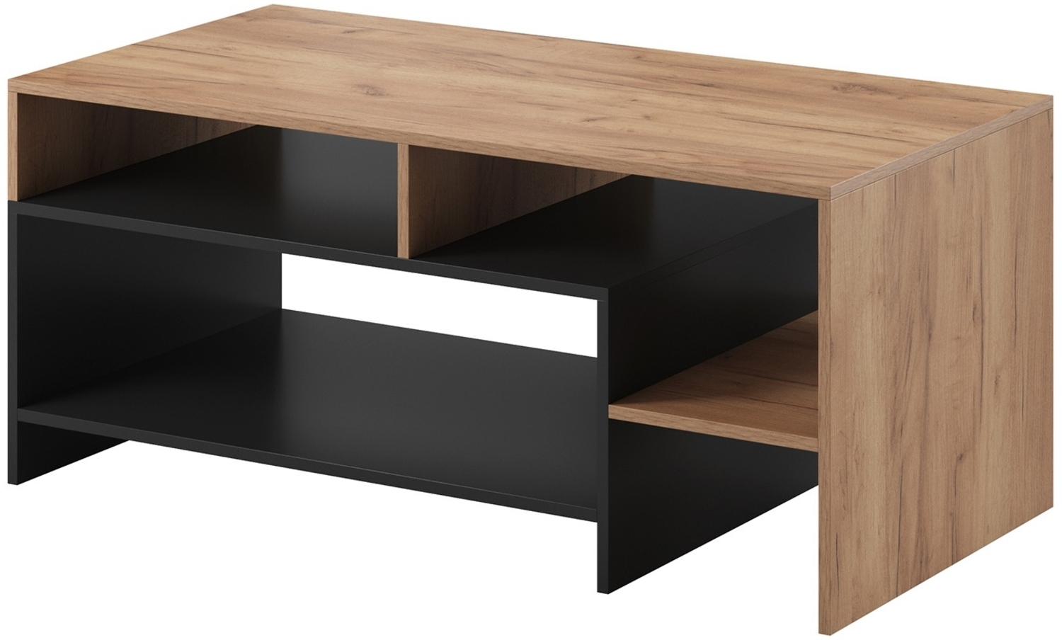 Couchtisch Wohnzimmertisch Alva 120x60cm Wildeiche Gold anthrazit Bild 1