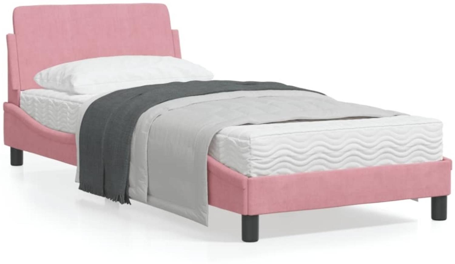 vidaXL Bettgestell mit Kopfteil "Dover" Rosa 80x200 cm Samt 373077 Bild 1