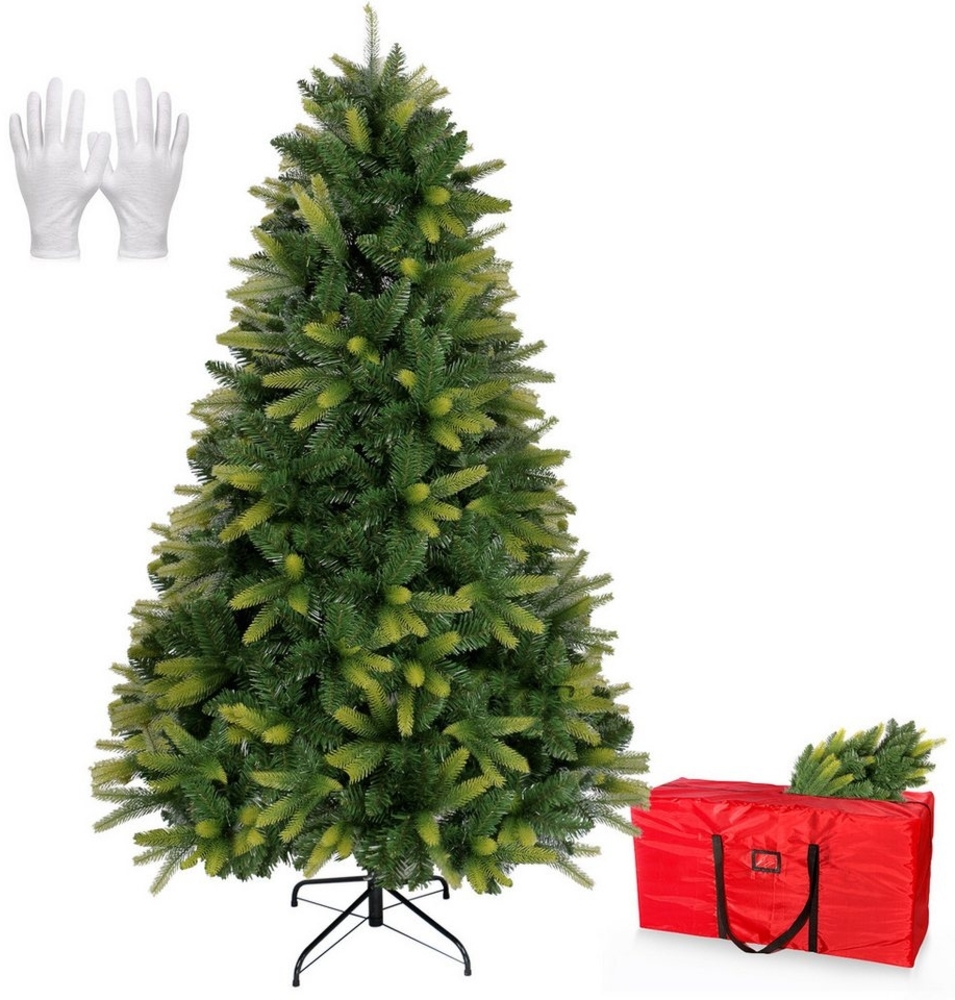 OSTWOLKE Künstlicher Weihnachtsbaum Weihnachtsbaum Künstlich 180cm Tannenbaum Christbaum mit 1000 Spitzen, mit Aufbewahrungstasche Bild 1